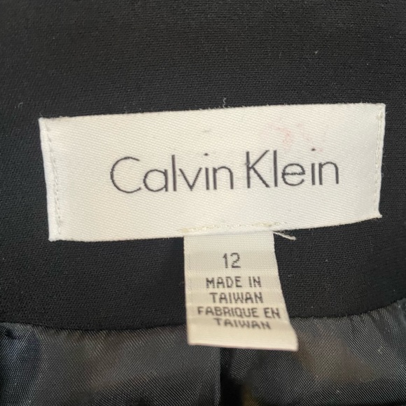 Calvin Klein Blazer Women’s Size 12 Office Business Black Neutral Monochrome - Picture 2 of 5